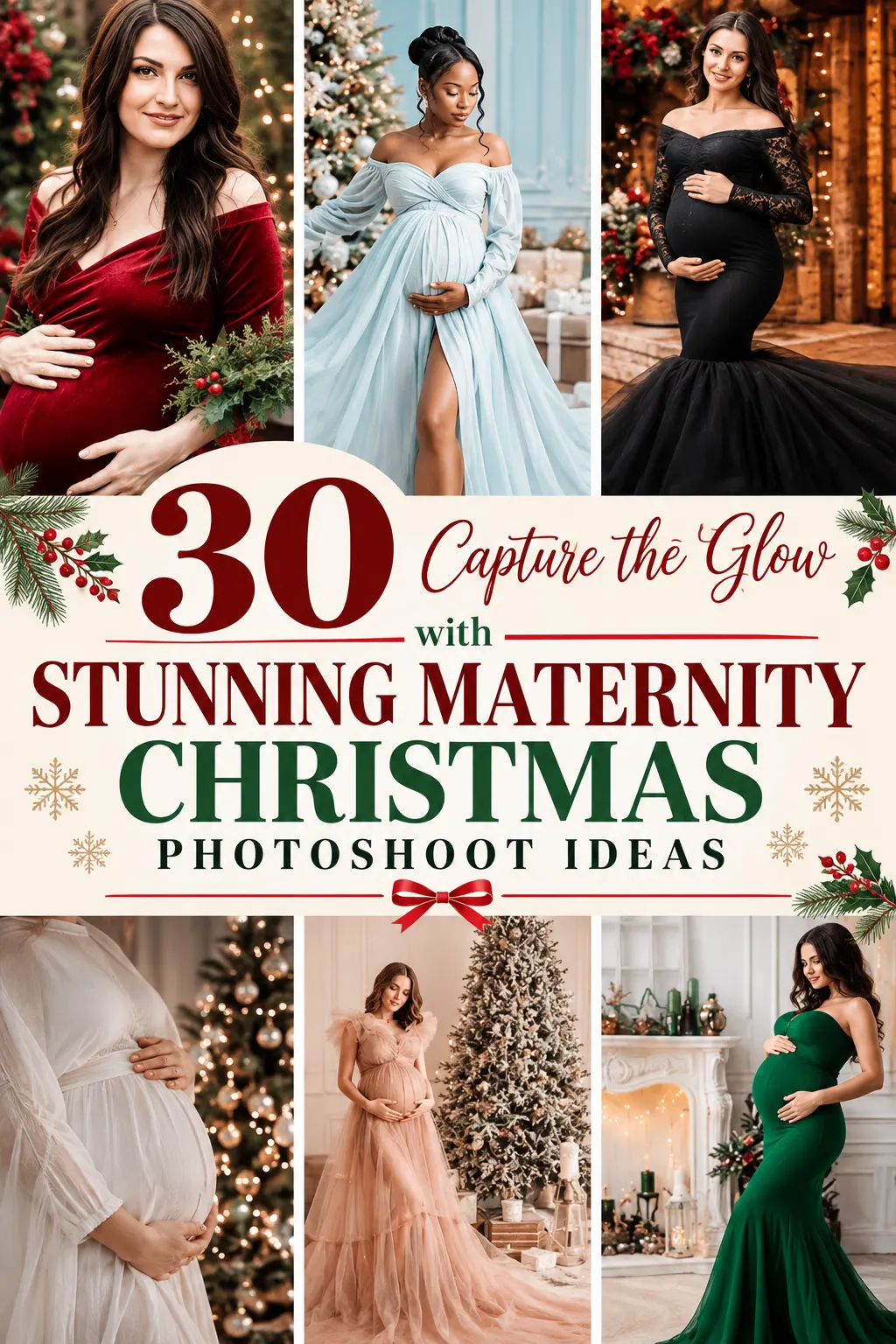 Capture the Glow with 30 Stunning Maternity Christmas Photoshoot Ideas